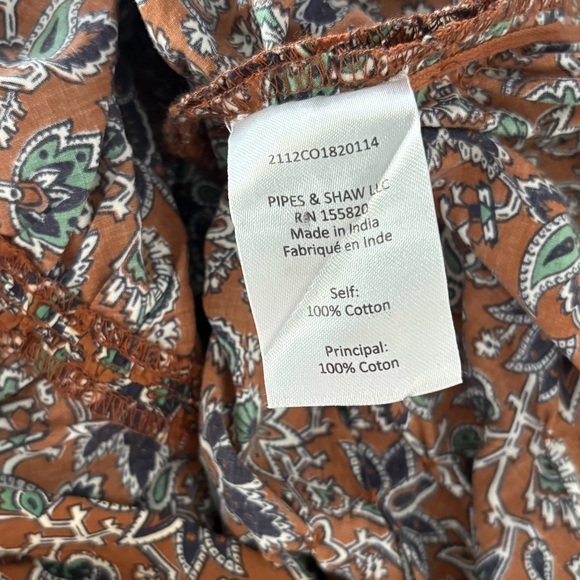 Veronica Beard Ruched Floral Mini Nadi Dress SIZE 2 Cotton Cinnamon Multi NWT - Picture 10 of 10